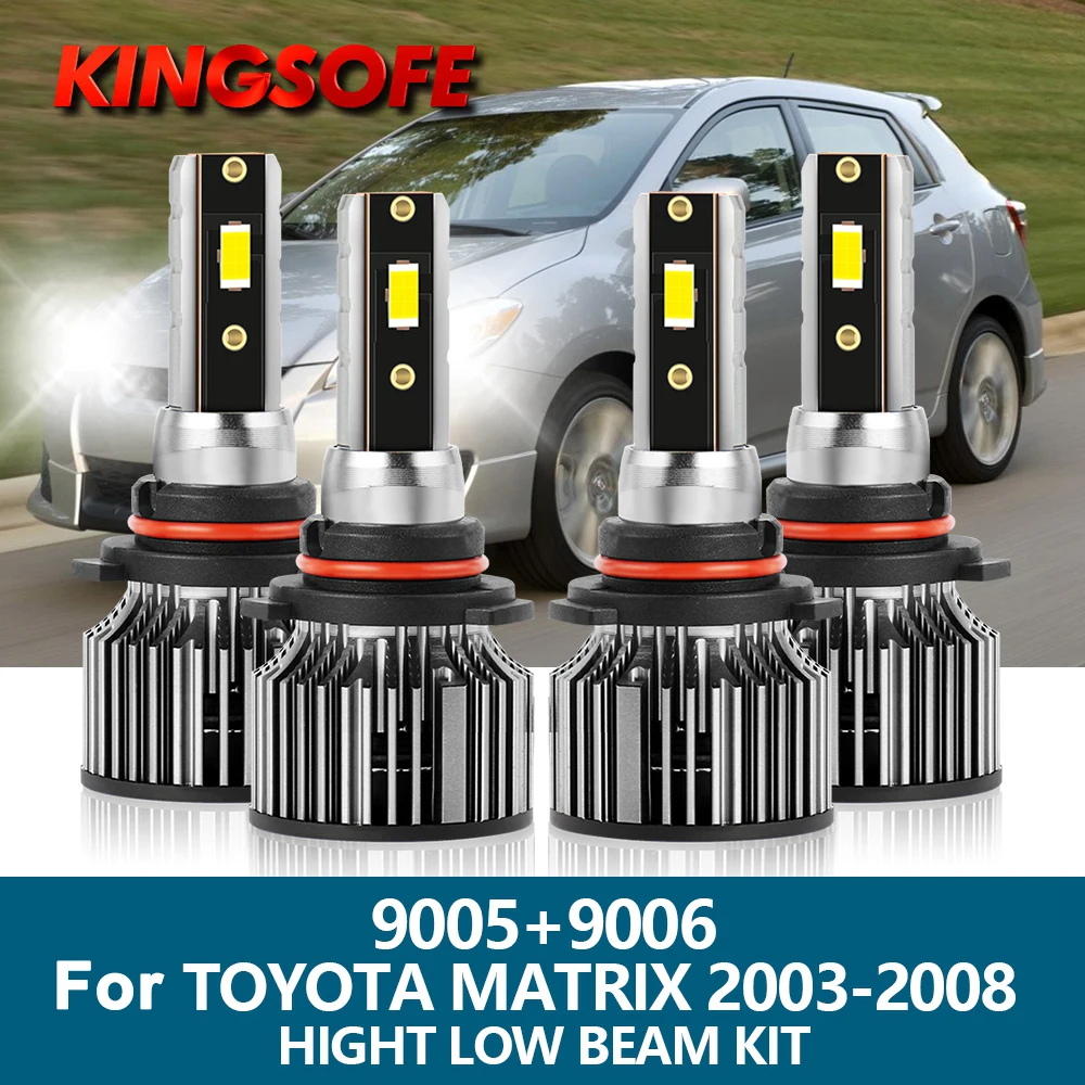 

4Pcs LED Headlight 9005 HB3 9006 HB4 Car Light 20000Lm 6500K High Low Beam Bulbs For Toyota Matrix 2003 2004 2005 2006 2007 2008