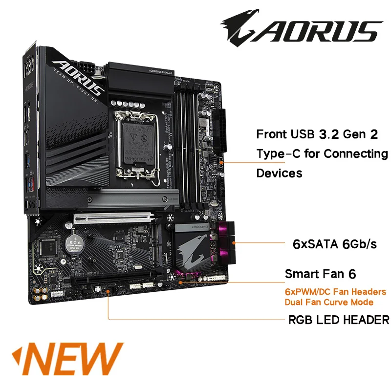 Gigabyte Z790M AORUS ELITE With CPU Core i9 13900K + Kingston Fury DDR5 6000MHz 32GB RAM Desktop Memory Suit MATX PCIE 5.0 NEW