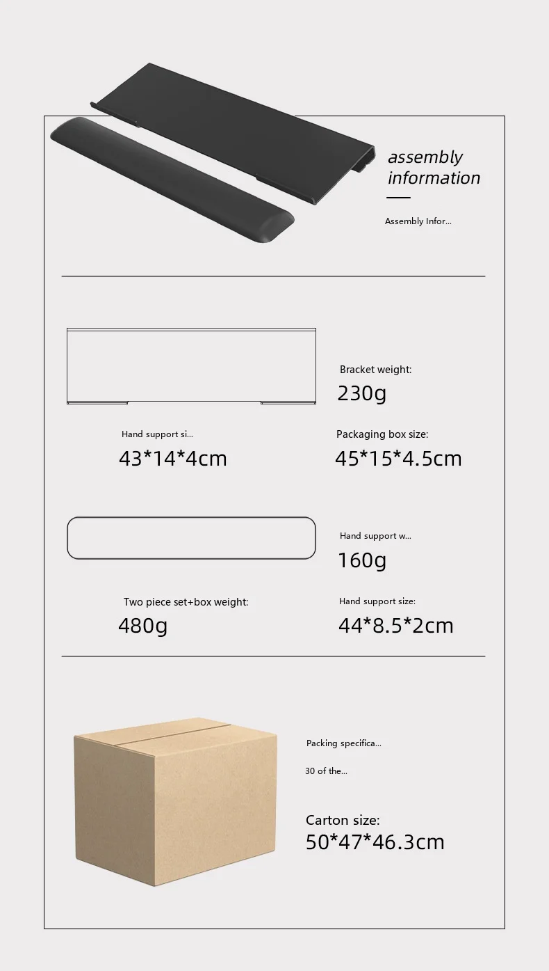 Acryl-Tastaturständer Z-Form Neigbarer Desktop-Ständer mit Handgelenkauflage für Mechanische Tastaturen Transparent Schwarz – Detail 12