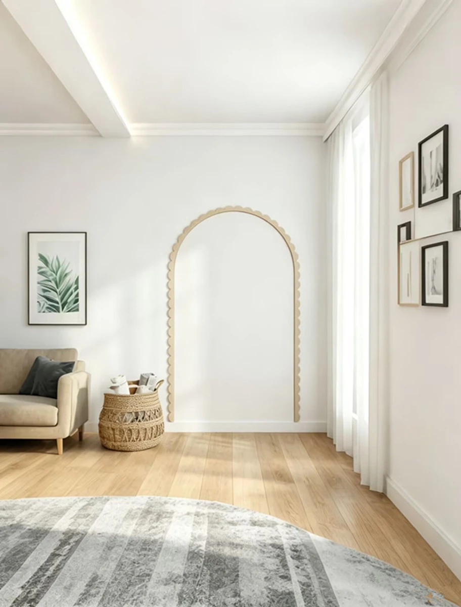 Scalloped Wooden Arch, Wall Molding Wood, Wooden Wall Molding Arch Shaped, Moulding Scalloped Wall Trim