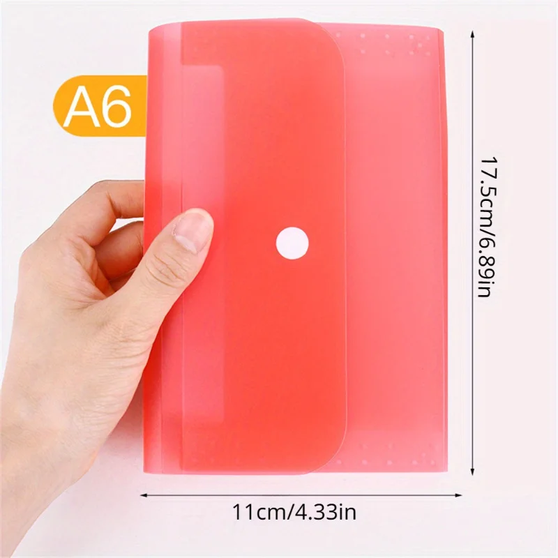 1 قطعة مجلد ملفات منظم محمول توسيع A6 كيس من البلاستيك حقيبة مستندات حامل بطاقة محفظة ملف تمديد مجلد للمدرسة #6