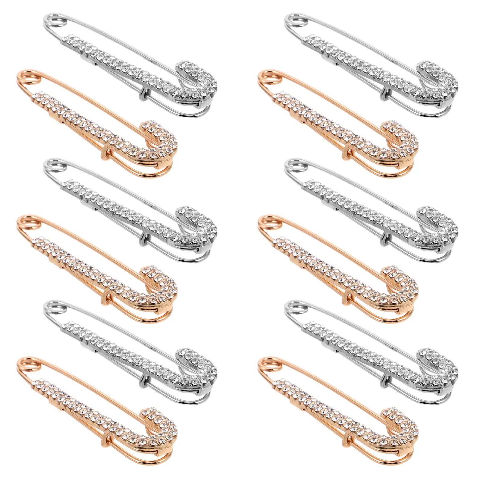 12Pcs Women Brooch Pins Retro Dress Fitting Clips Waist Tightener Clip for Sweater Shawl Cardigan Collar Waist Cinch Accessory