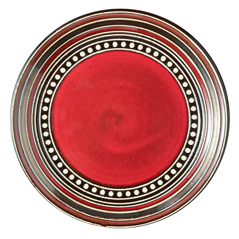 Embossed ceramic dishes creative dishes dishes home western steak dishes online celebrity tableware pasta dishes red.