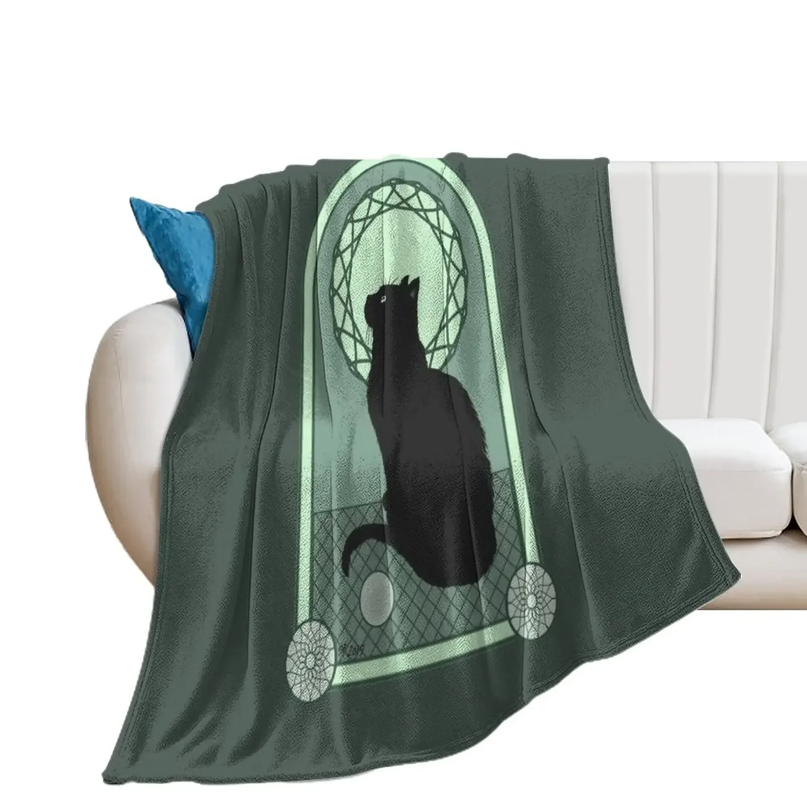 

Black Cat Noveau Throw Blanket Soft Designers Blankets