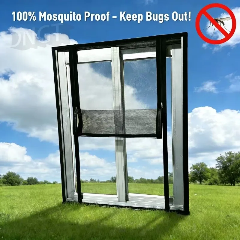 Zipper Type Anti-Mosquito Window Screen Mesh Bug Insect Proof Breathable Easy Install for Home