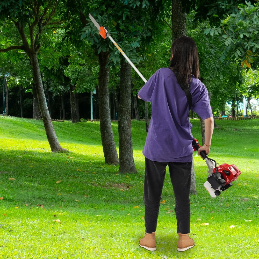 Serra de poste de gás de 2 tempos 42,7CC, poderosa motosserra podadora com pólo extensível de longo alcance, cortador de casquilha