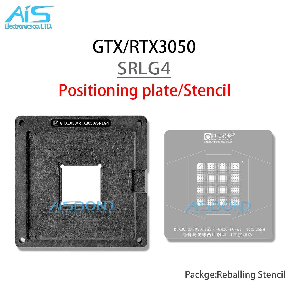 BGA GPU Reballing Stencil Template Station For RTX3050 RTX3050TI GTX3050 GN20-P0-A1 Positioning Plate Plant tin net Steel mesh