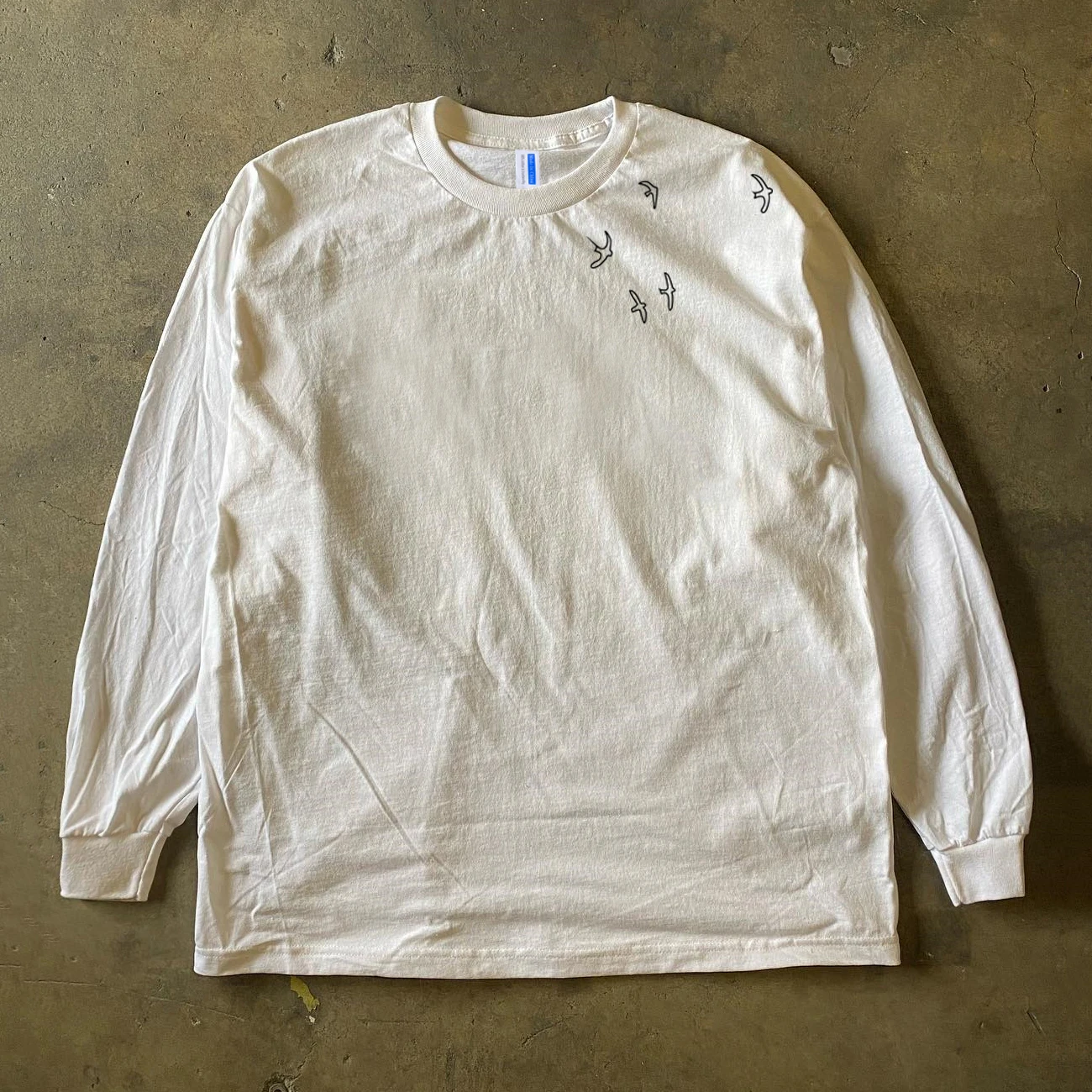 Cheng Story Long Sleeve Cotton T-Shirt 300g Heavyweight Couple Style American Lettering Versatile Cotton Tee for Men And Women