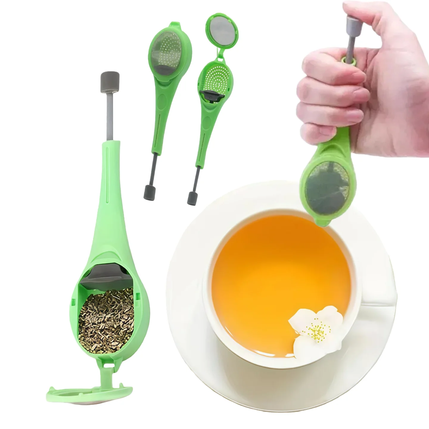 

Ситечко для чая и кофе, заварочный плунжер для чая, встроенный поршень, здоровый интенсивный вкус, многоразовый чайный пакетик, пластиковый мерный свиток, туманный перемешивание и пресс