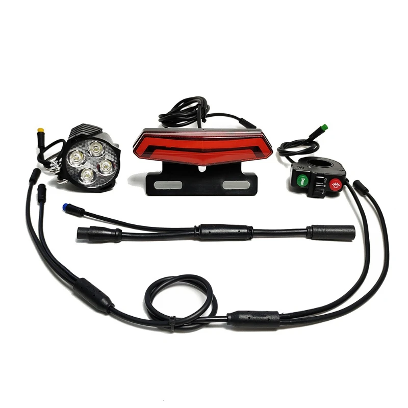 Electric bicycle light set waterproof line LED front light with horn tail light turn signal brake 2107F