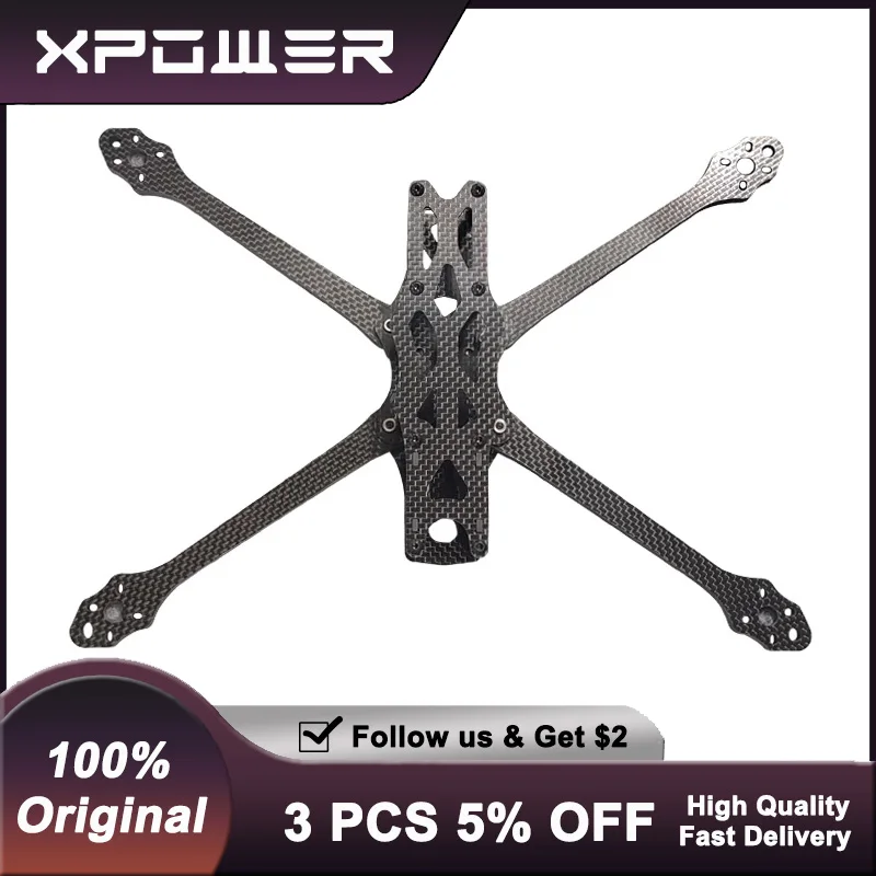 

XPower APEX PRO Карбоновая рама FPV Размеры 7 "/10" 275-330 мм Регулируемая колесная база Шасси дрона