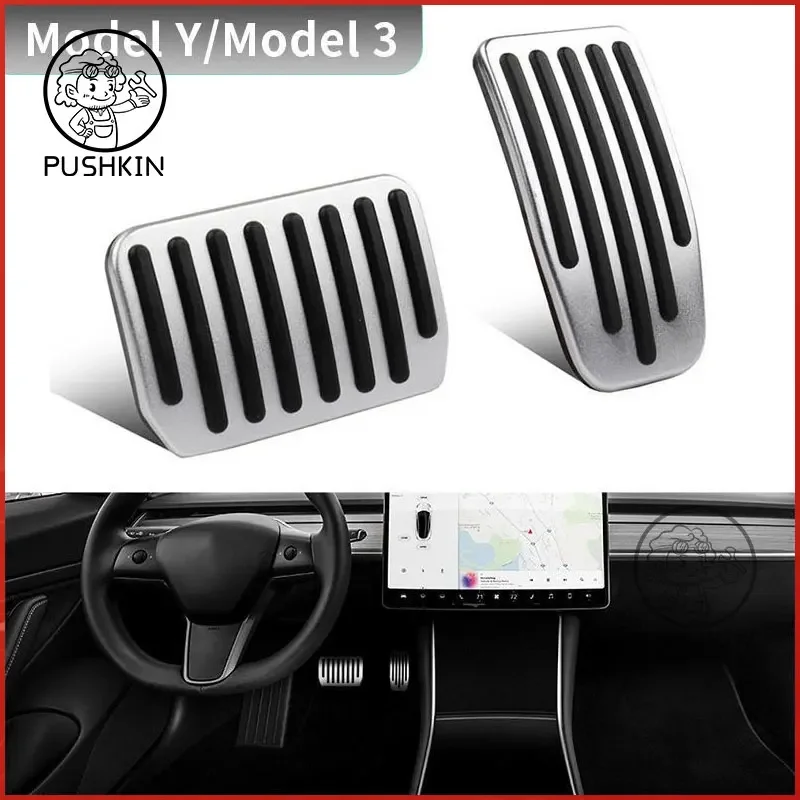 

For Tesla Model3 2022 Pedal Pads Covers Model 3 Y 2021 Accessories Metal Auto Accelerator Brake Rest Tesla Model 3 ModelY