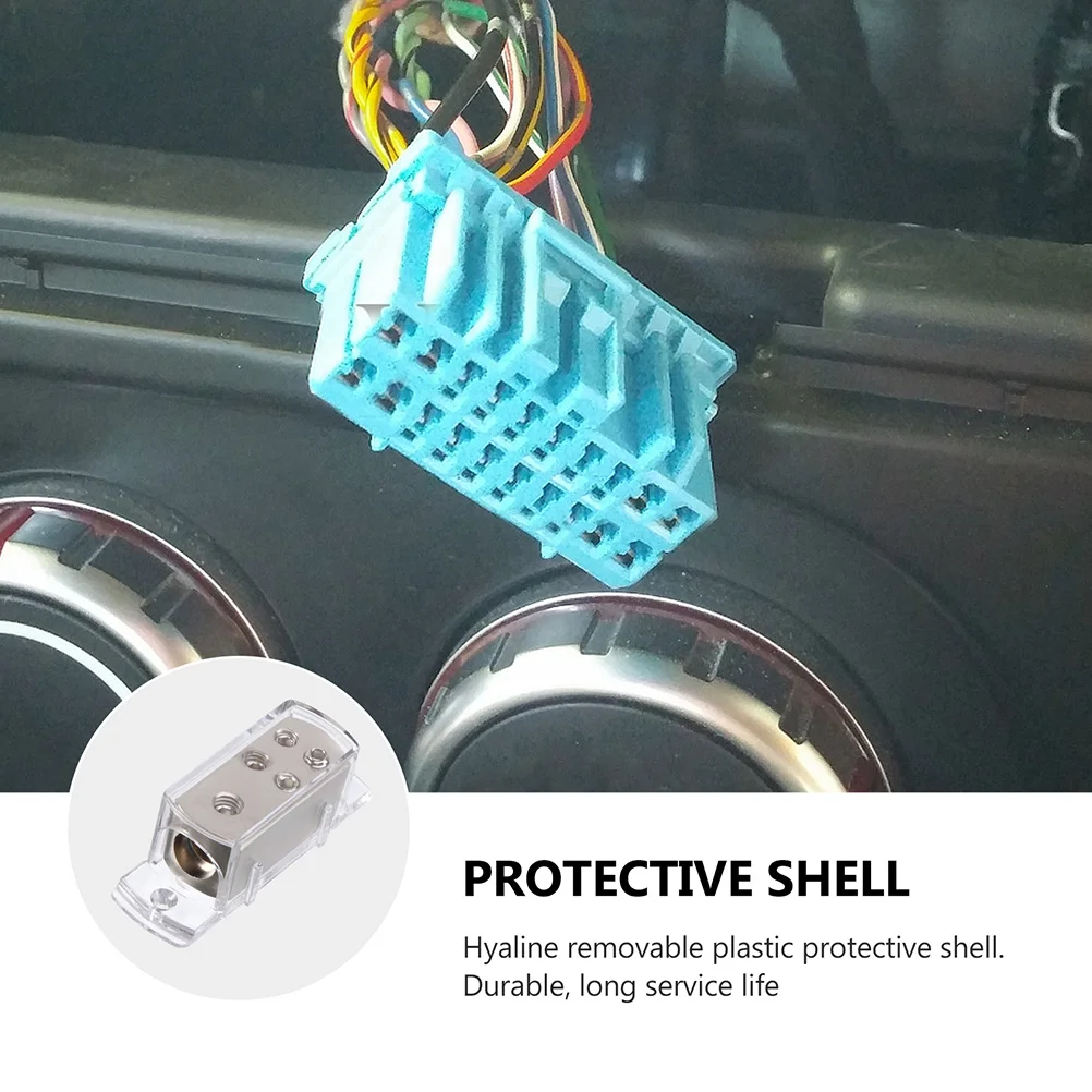 

2Pcs Car Audio Splitter Power Distribution Block Zinc Alloy Brass 4 Ways Durable Amplifier Splitter Box for Car Boat Rv