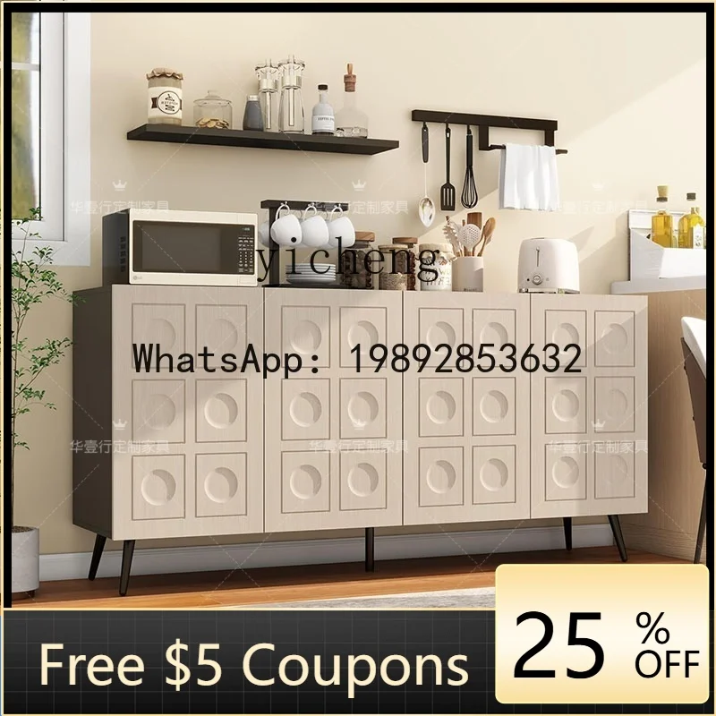 

ACC American light luxury solid wood porch cabinet, living room partition two-color dining side storage cabinet