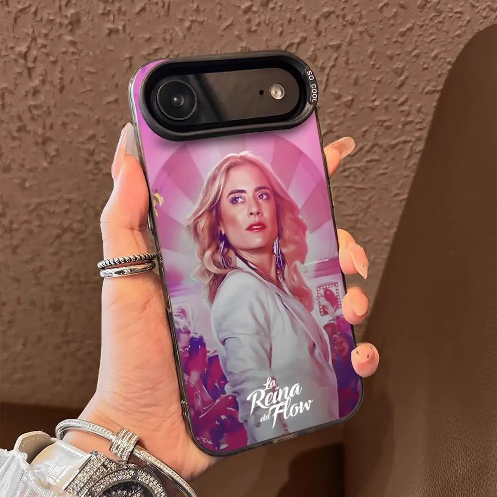 Casing Ponsel The Queen of Flow La Reina Del Flow Untuk iPhone 17,16,15,14,13,12,Pro,Max,Plus,E,SE4,Air,Mini Hitam IMD Box