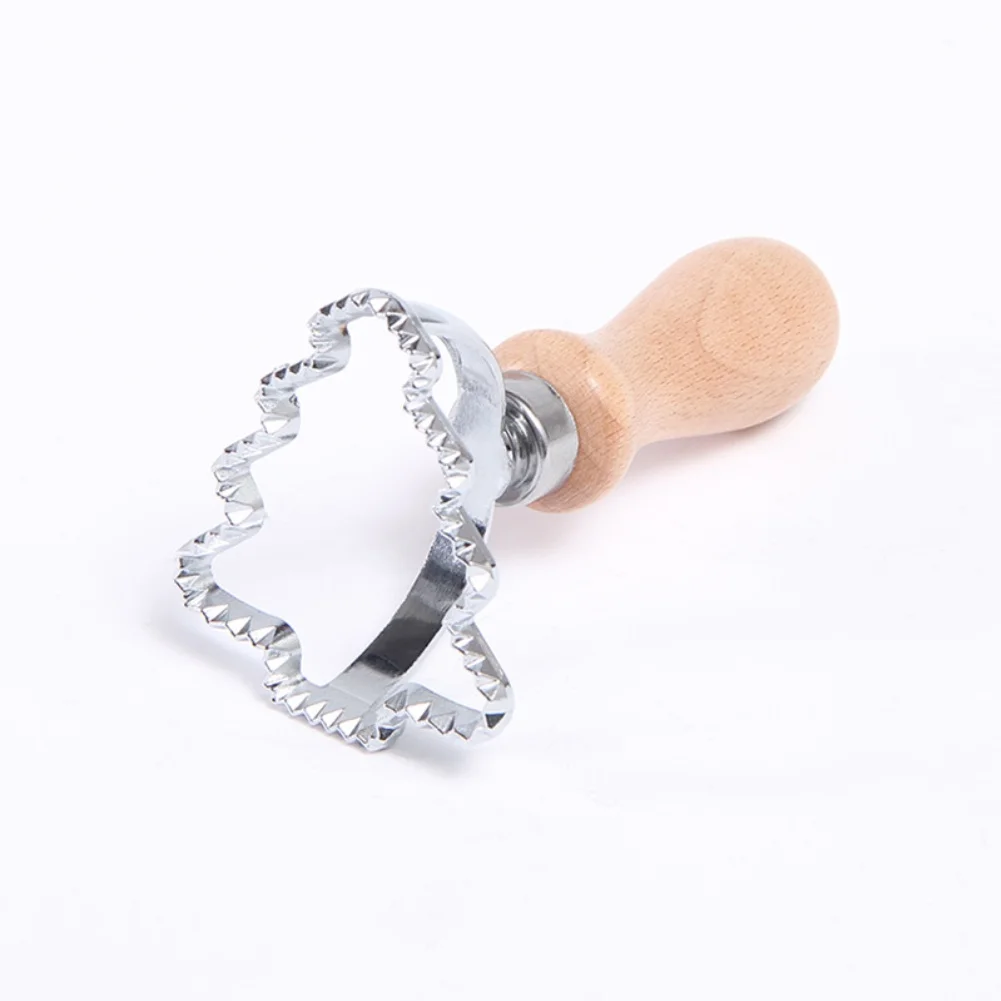 Wood Handle Zinc Alloy Dumpling Molds for Baking Cookies For Pastry Dough Shaping Tools Set Includes 2 Different Shapes