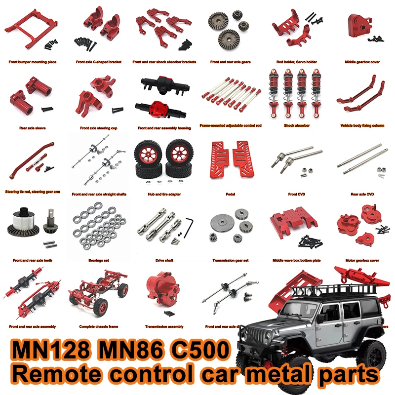 

MN128 MN86 G500 1/12 Remote control car upgrade parts Shock absorber Drive shaft rc crawler bumper Steering Link Rod Servo Arm