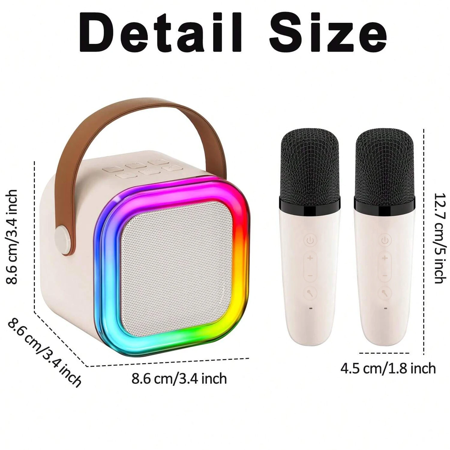 2024 Hot Sale Microphone K12 Electronics RGB Kids Portable Wireless Karaoke Microphone Speaker For Home KTV