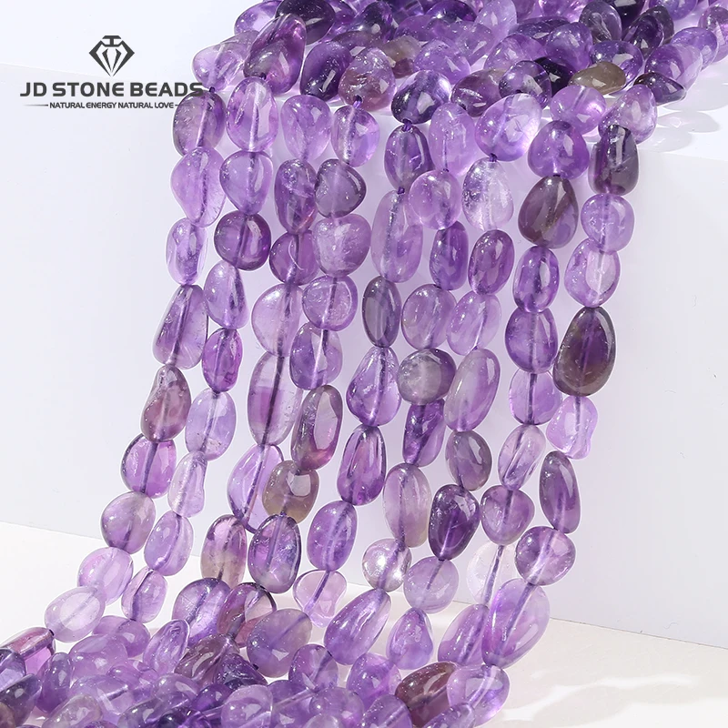 6-8mm Natural Stone Amethyst Irregular Beads Loose Spacer Nuggest Minerals Bead for Jewelry Making Diy Necklace Bracelet 15 Inch