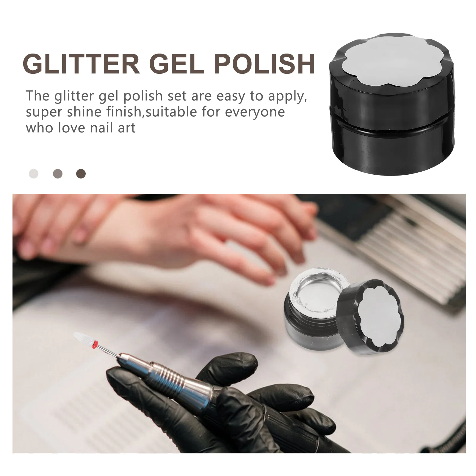 1개 메탈 실버 네일 젤 폴리시 세트 글리터 파우더 디자인 패셔너블 쉽게 바르는 모든 사람에게 적합한 네일 폴리시