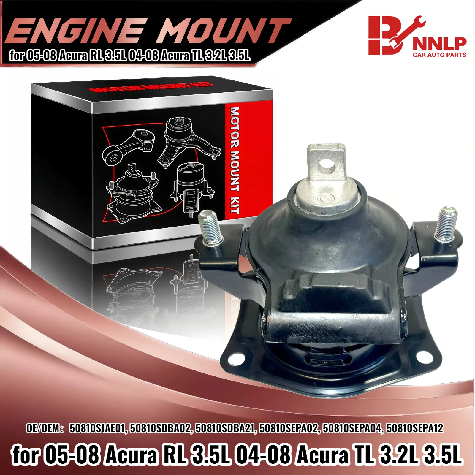 

Hydraulic Rear Engine Mount 50810-SDB-A02 for 05-08 Acura RL 3.5L 04-08 TL 3.2L/3.5L 50830-SJA-E01 50810-SJA-E01 50810-SDB-A21