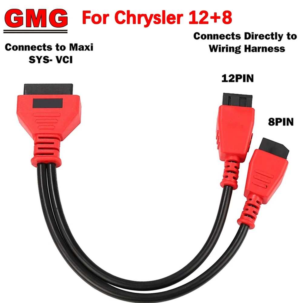 Programming Cable FCA SWG 12+8 Adapter For Chrysler Work on MaxiSys/IM608 /Launch X431 V/OBDSTAR Chrysler 12+8 Connector