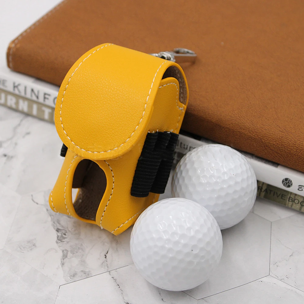 Mini Golf Ball Container with Buckle Portable Golf Waist Pack Holds 2 Balls Pocket Golf Ball Bag Outdoor Golf Sports Accessories