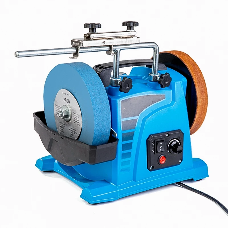 110V/230V Water Cooling Knife Sharpener Machine Wet Stone with Engine Motor Gear Bearing Pump PLC-Core Components Included
