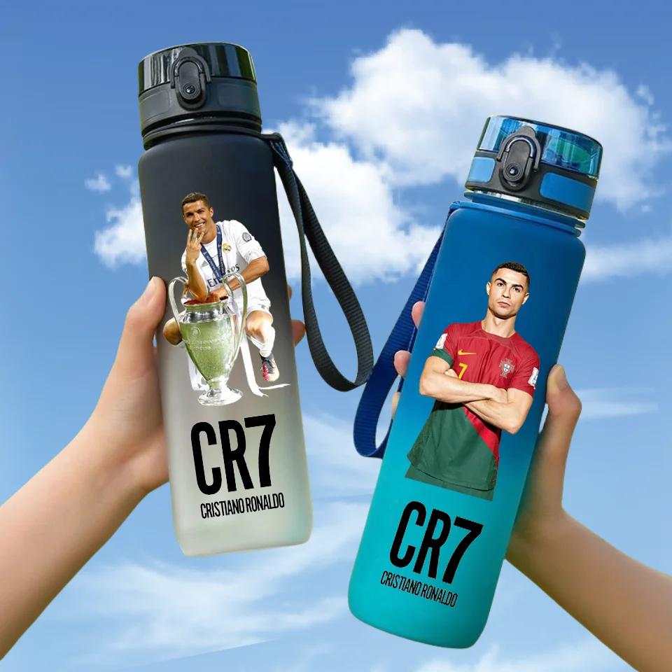650ml estrela do futebol esporte garrafa de água ronaldo caminhadas viagem portátil ginásio fitness jarras garrafas bebida copo garrafa fãs presentes