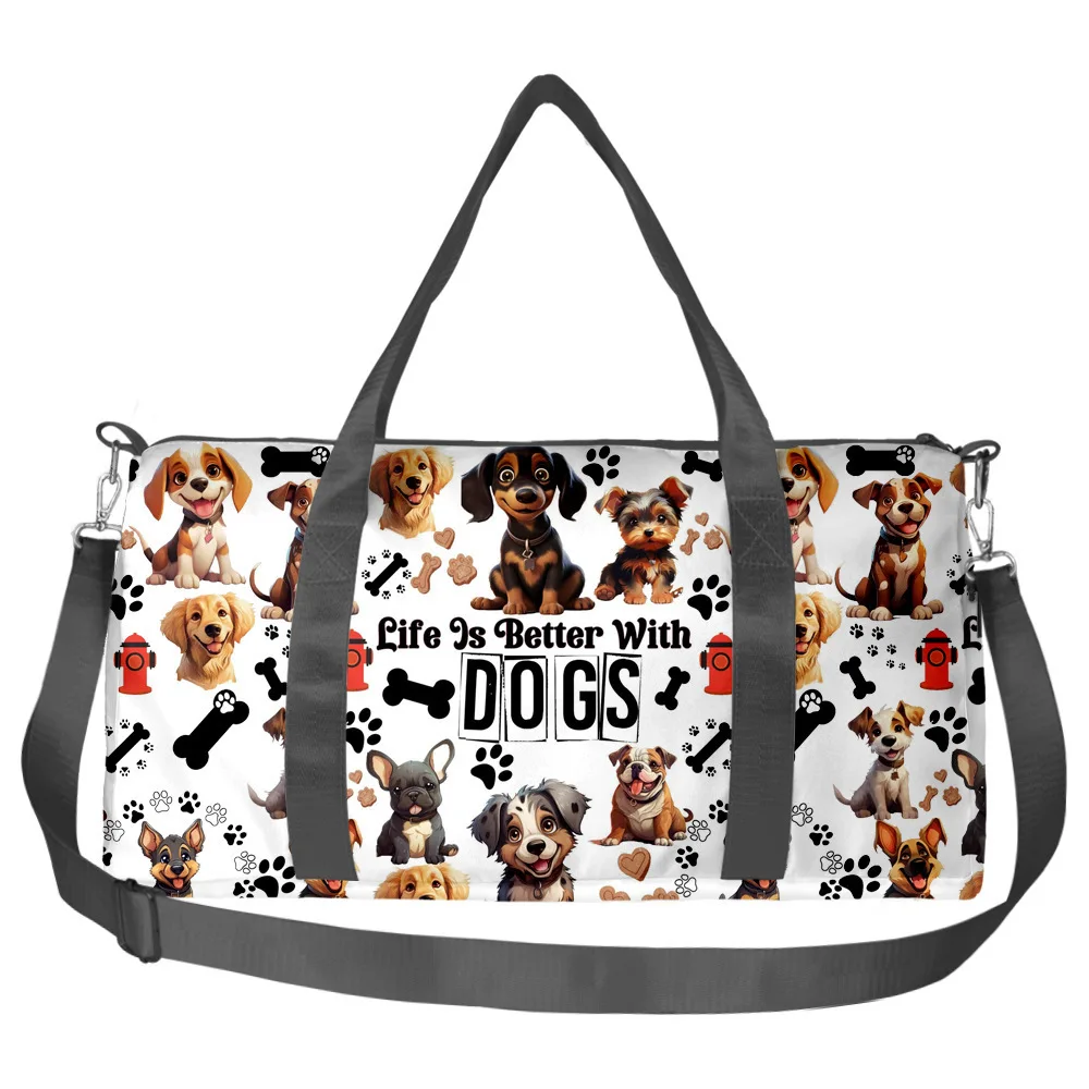 

Классическая популярная забавная сумка-новинка с 3D-принтом в виде щенка, дорожная сумка-бочонок, сумка через плечо, спортивная сумка для активного отдыха, сумка для спортзала и йоги