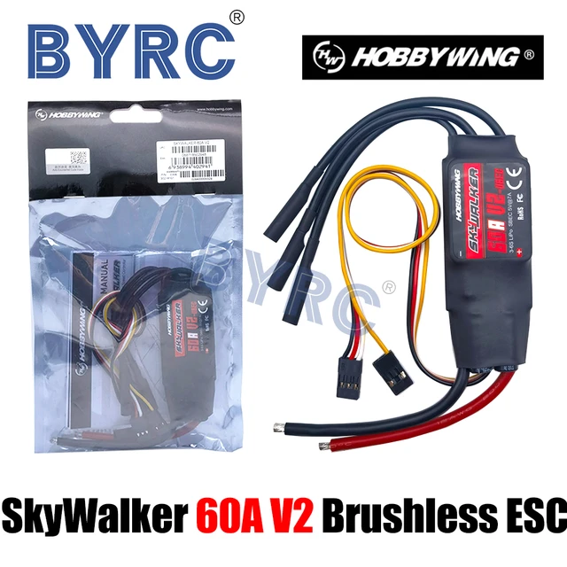 Hobbywing Skywalker 60A V2 3-6S 5V 7A Brushless Speed Controller ESC RC  Aircraft Airplane - AliExpress 26