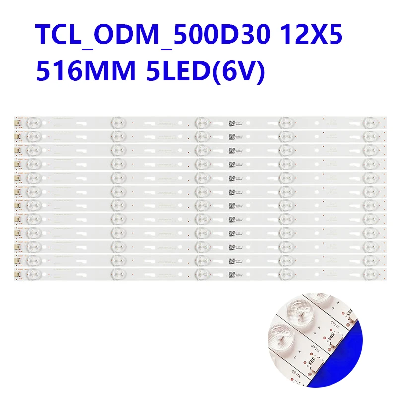 

LED Backlight Strips For pioneer PLE-50S06FHD TH-50CX400K 50CX400V TCL_ODM_500D30 12X5 4C-LB500T-HR1 pioneer Ple-50s06uhd