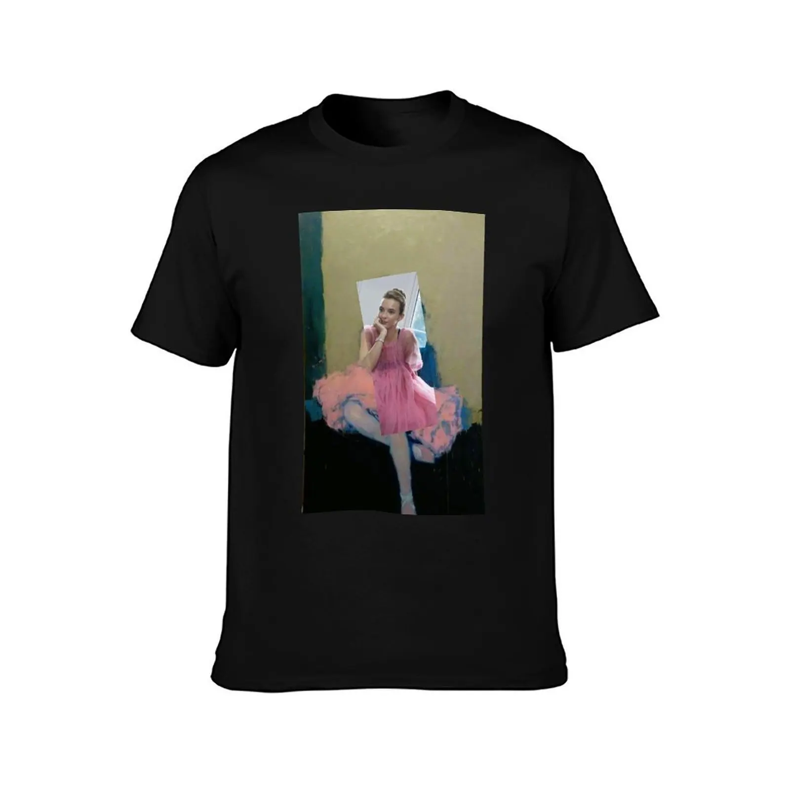 Ballerina Villanelle T-Shirt, Summer Casual Cotton Tee, Oversized Streetwear Tops, Vintage Graphic Print, Loose Fit Short Sleeve