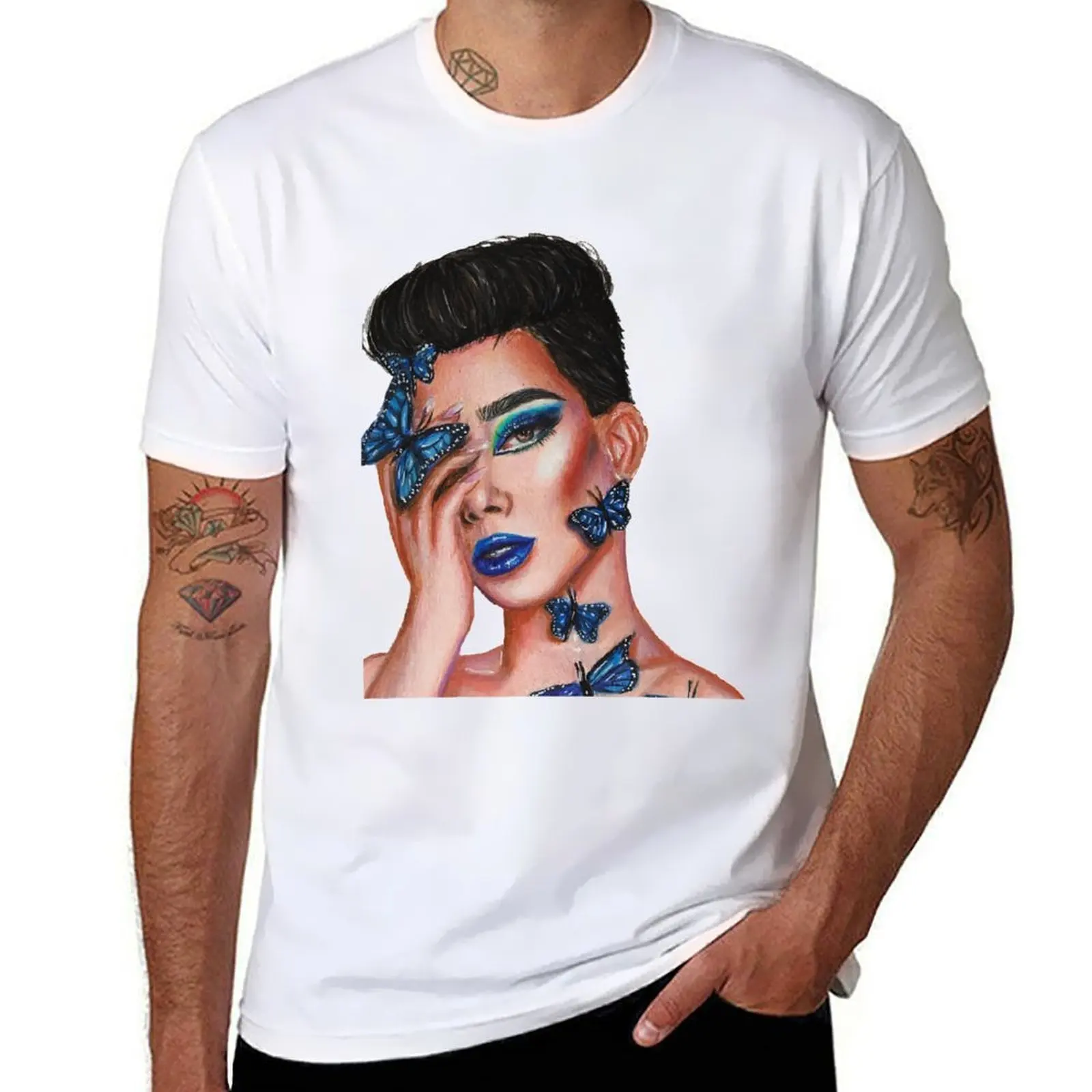 

James Charles: Butterfly T-Shirt t shirt man luxury men t shirt cotton 100% T-Shirt
