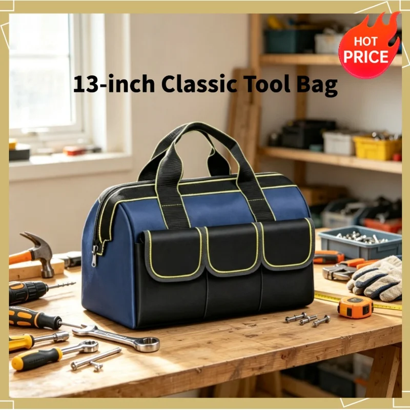 Multifunctional Tool Bag Large Capacity Oxford Canvas Waterproof Bag Thicken Wear-Resistant Tool Repair Storage Electrician Bag