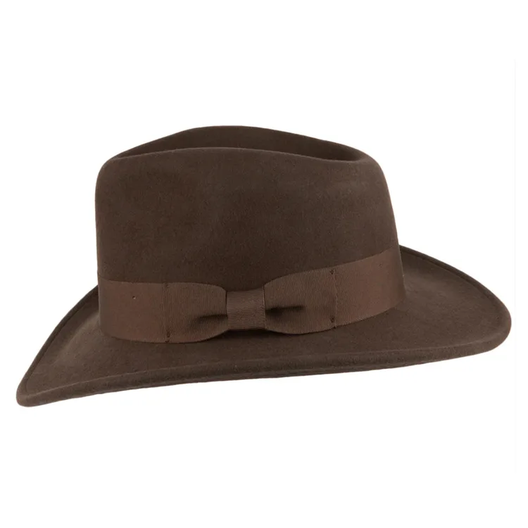 

Модная британская джазовая шляпа с однотонным украшением из ленты с бантом, шерстяная фетровая шляпа