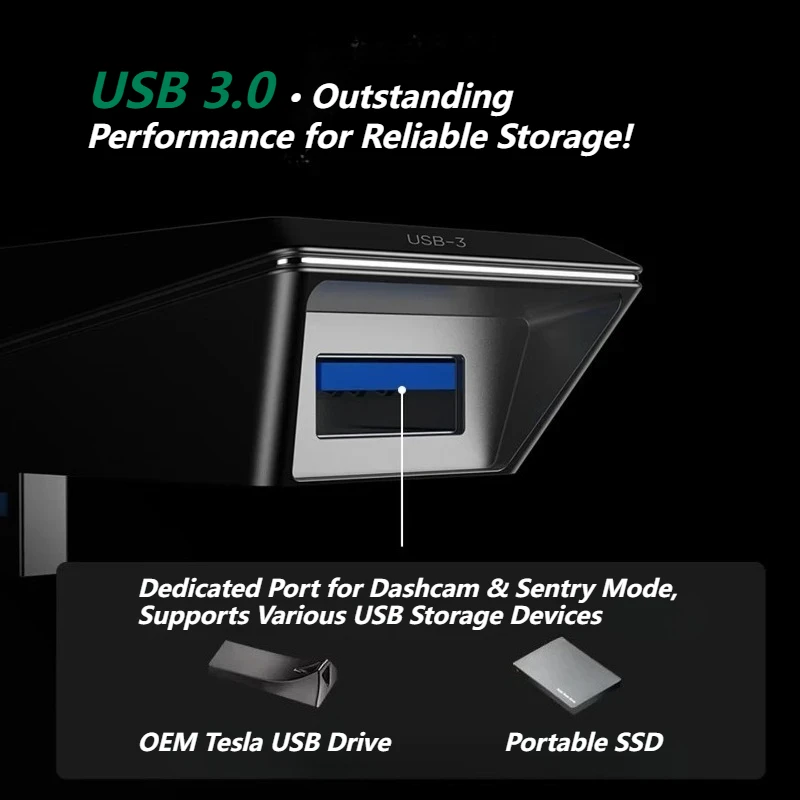 TEMAI Cybertruck Glove Box Dock Expander for Tesla Model 3 Highland Model Y/YL Juniper,USB Central Control Dock HUB Adapter image 4