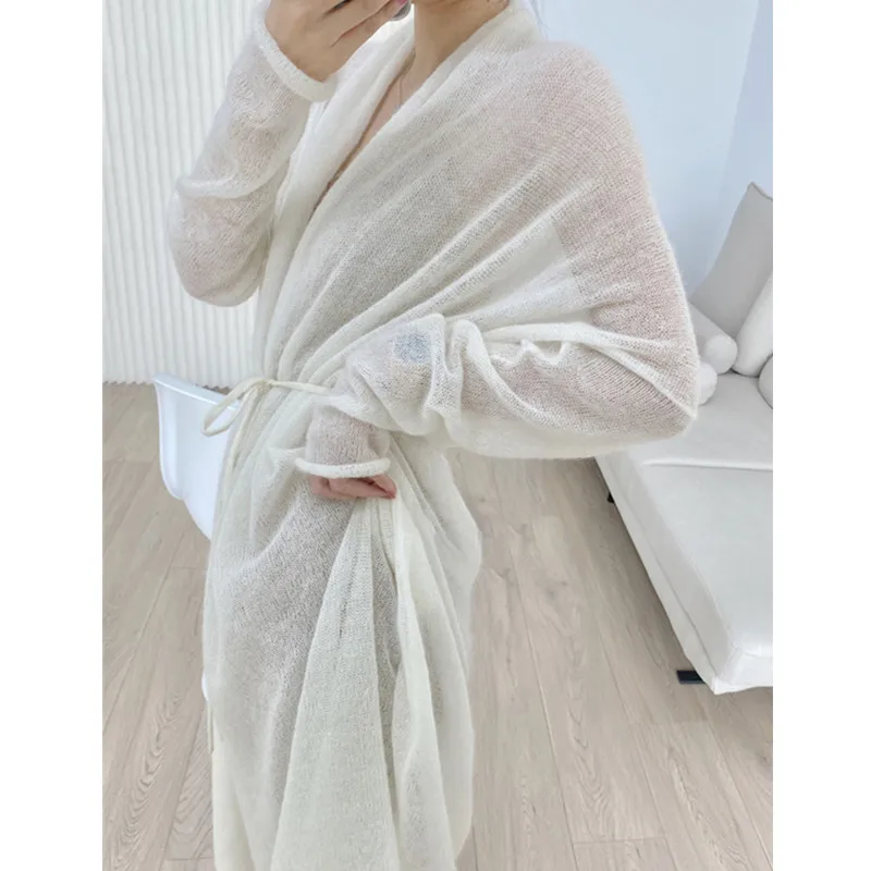 oversize long Cardigan summer for women 2023 long sleeve top sweaters korean styl coat knitted clothes long sleeve vintage