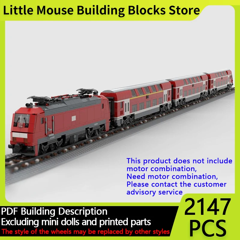 

City Car Model MOC Building Bricks German Double Flat Regional Train Modular Technology Gifts Holiday Assemble Children Toy Suit