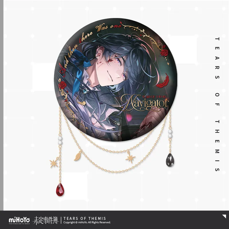 Official MiHoYo Tears of Themis series Luke Pearce Artem Wing Vilhelm Anime tinplate chain badge brooch Ornament Halloween Gift view 5