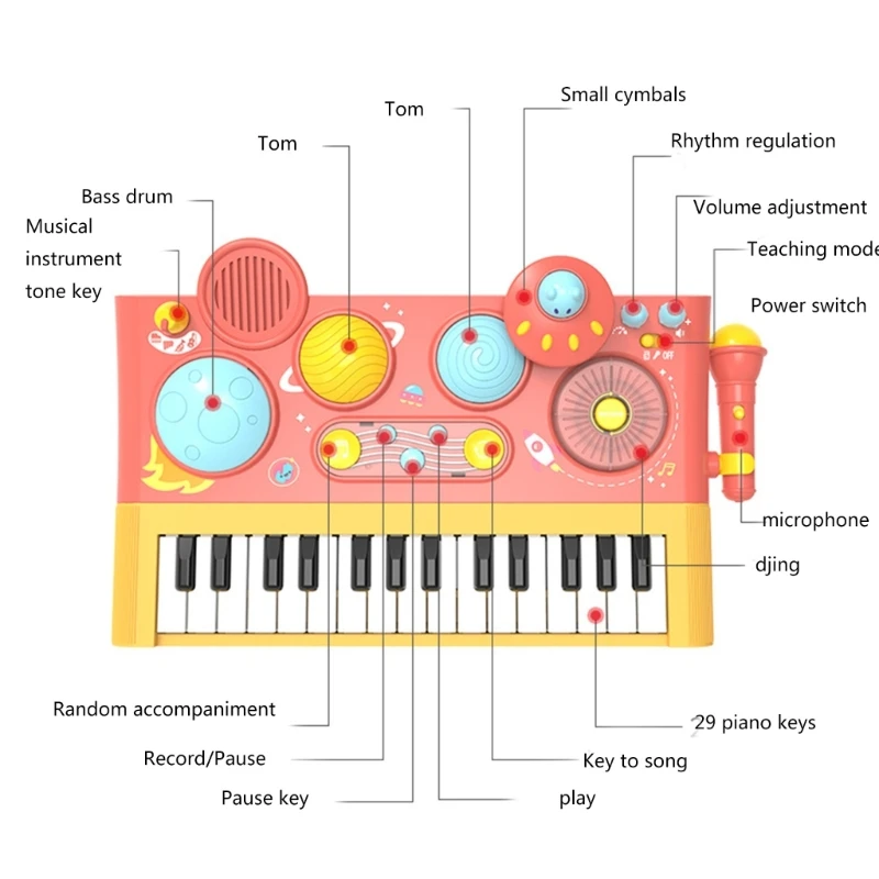 Novidade brinquedo musical para bebê tocar sentir brinquedo piano infantil acender animal