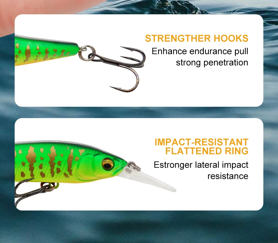 ESFISHING Wobble Hard Lure NAHAN 75mm 7,1g 0-2,4m Tauch-Angelköder Schwimmender Minnow Isca Artificial – Detail 4