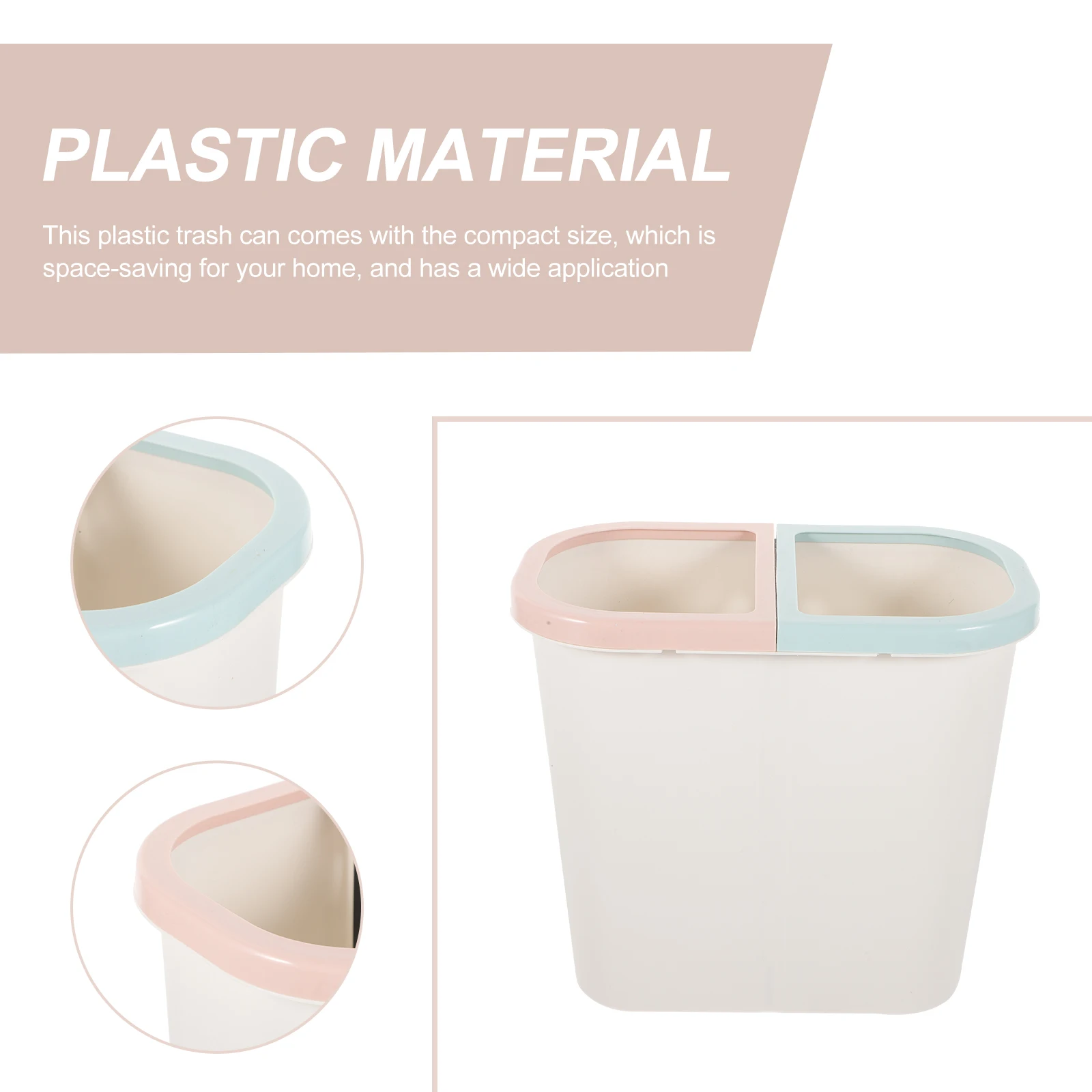 

1pc Dual Compartment Waste Bin Dry Wet Classification Garbage Can Kitchen Bathroom Trash Container Space Saving Large Opening