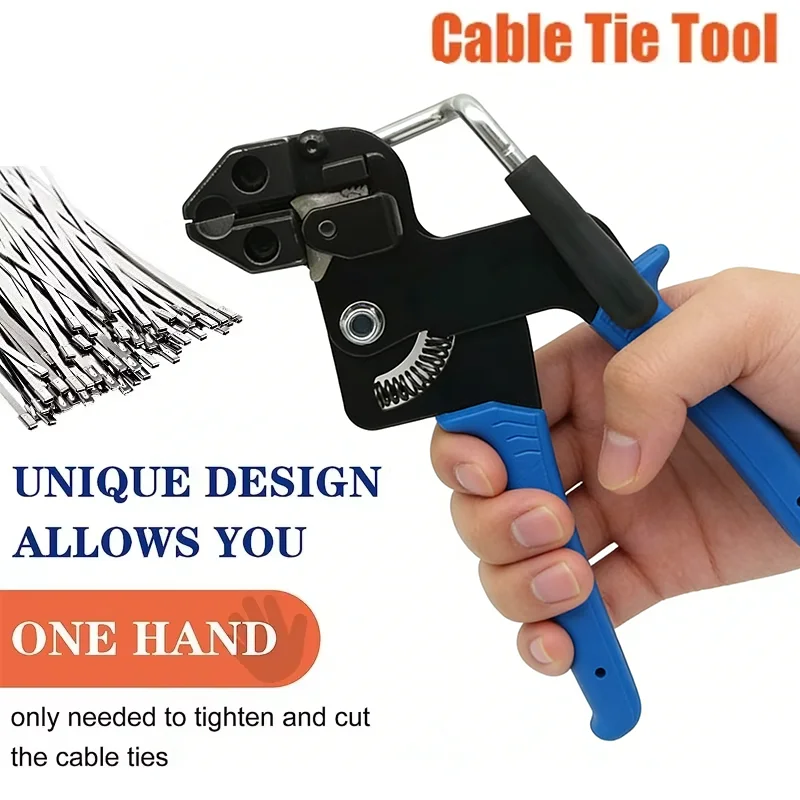 

Клещи для кабельных стяжек из нержавеющей стали, ручной инструмент для обвязки, многофункциональный, для резки и натяжения, автоматический пистолет для стяжек, прочный