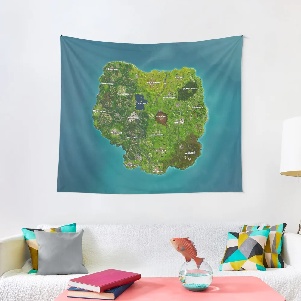 

Battle Royale Map - Chapter 1 Season 4 Tapestry Wall Decorations Bedroom Decorations Kawaii Room Decor Tapestry