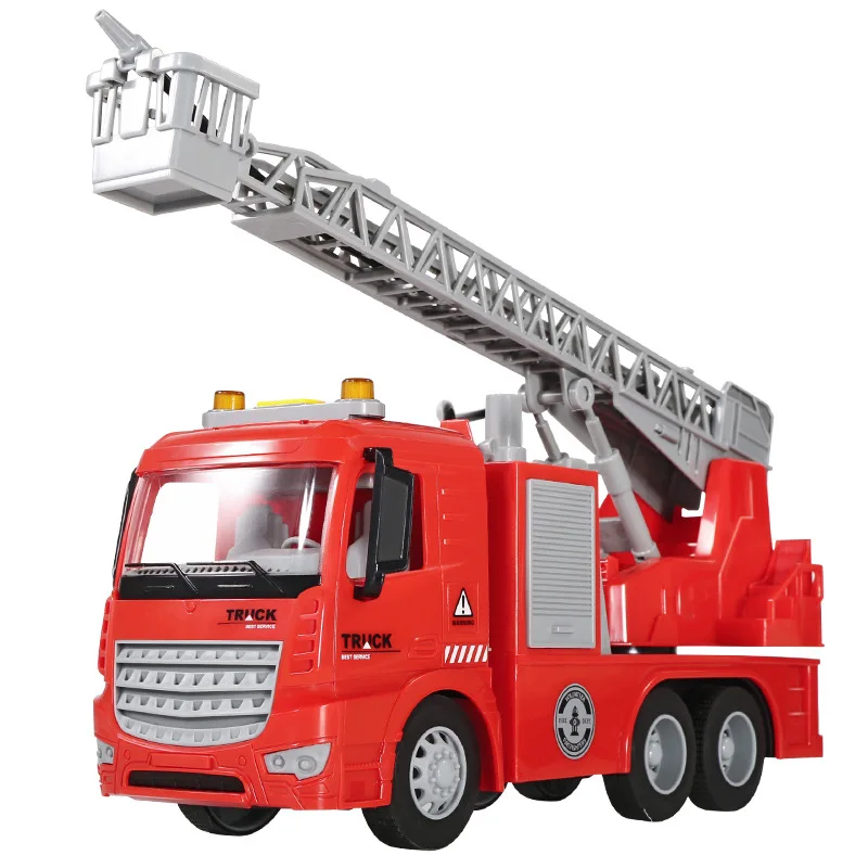 Oversized children\'s firefighter toy car fire truck can spray water large boy rescue car baby ladder car