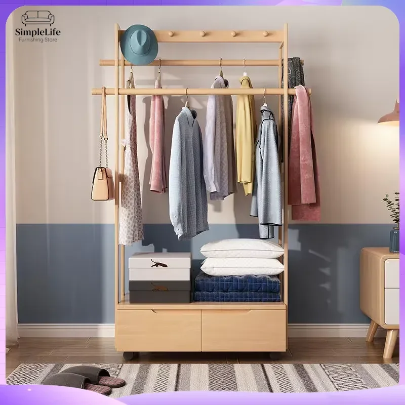 Modern Solid Wood Coat Rack Stand 10 Hooks Free Standing Hall Tree Entryway Organizer Durable Wooden Clothes Hanger for
