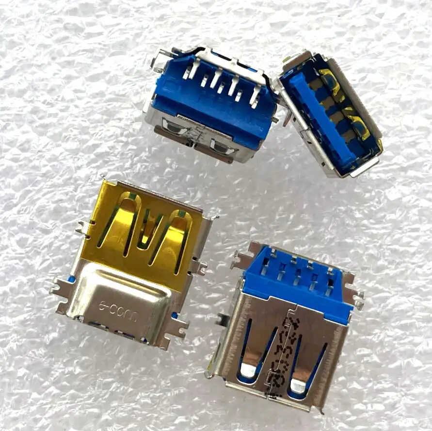 For notebook USB3.0 interface, female seat, connector 9P sink plate, crimping USB data socket, charging port