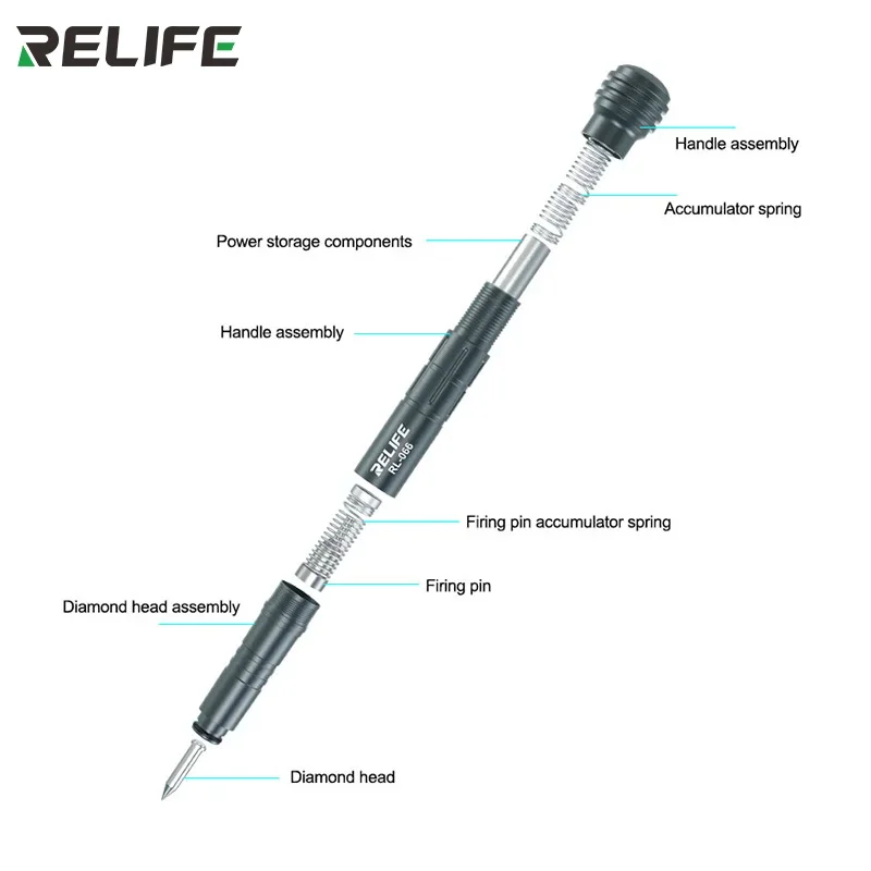 RELIFE RL-066 Diamond pen Fixed-Point Breaking Glass Adjustable Strength Break Under Pressure For iPhone 8 to 11 12 Pro Max Rear