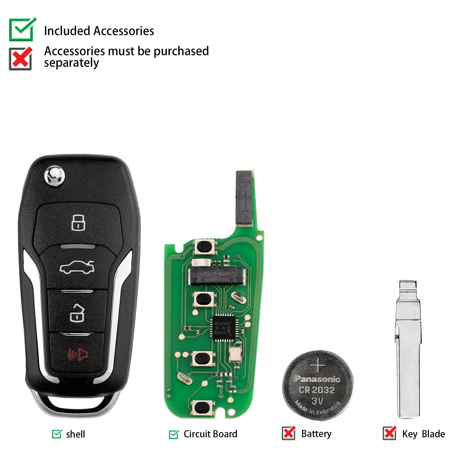 KEYDIY KD ZB12-4 Universal Smart Remote Key 3+1 Buttons Compatible with Ford Type
